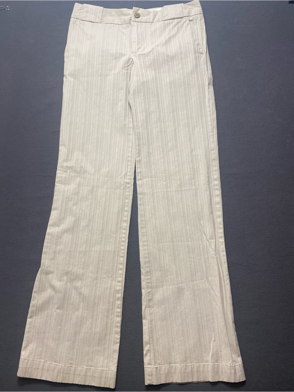 GAP Women’s Size 4 Cream Pinstripe Wide Leg Jeans - Subtle Vertical Stripe
